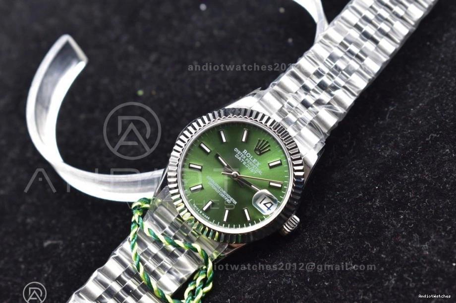 Steel ZeroBulk 31 278289 Syle President Markers DateJust Bracelet Green Dial Ladies on 316L Stick 557 WF 0502